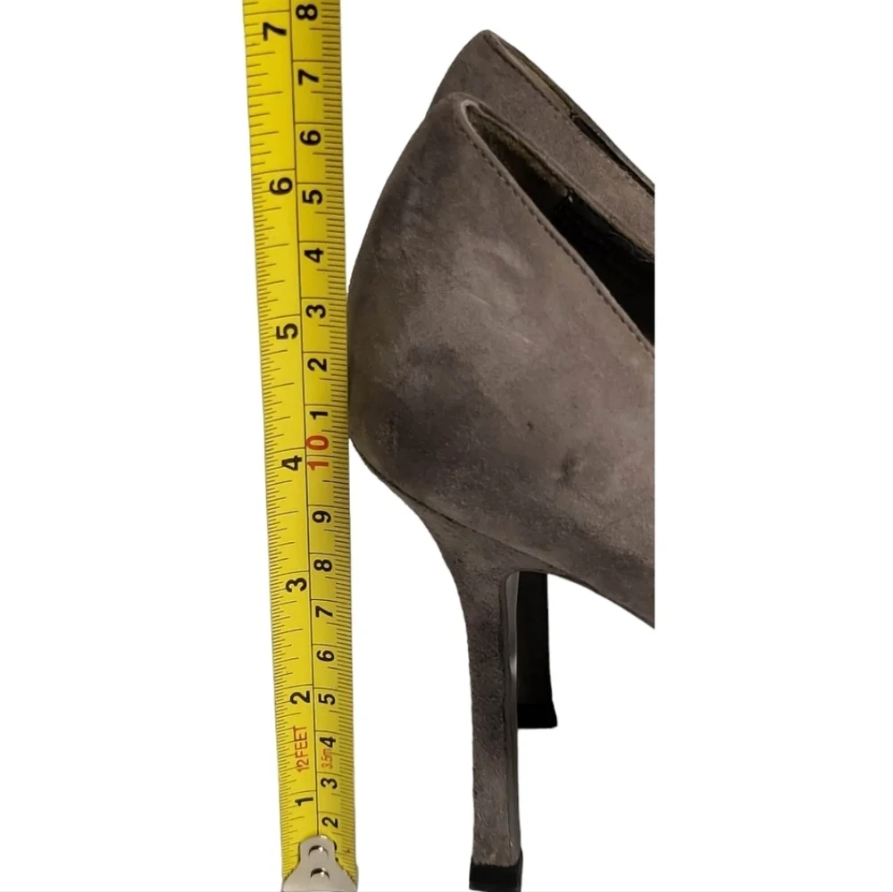 Yves Saint Laurent Womens Tribute Platform Slip On Pumps Gray Suede SZ‎ 36